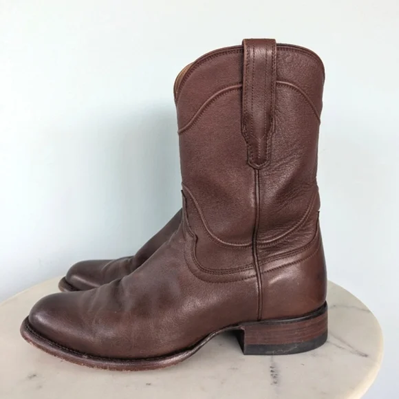 Tecovas Men's The Earl Brown Leather Western Roper Boots - Picture 9 of 11